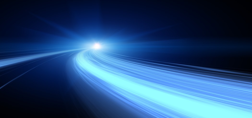 Abstract visual of rapid acceleration, symbolising how AI is speeding up and amplifying changes in B2B marketing and buyer behaviour