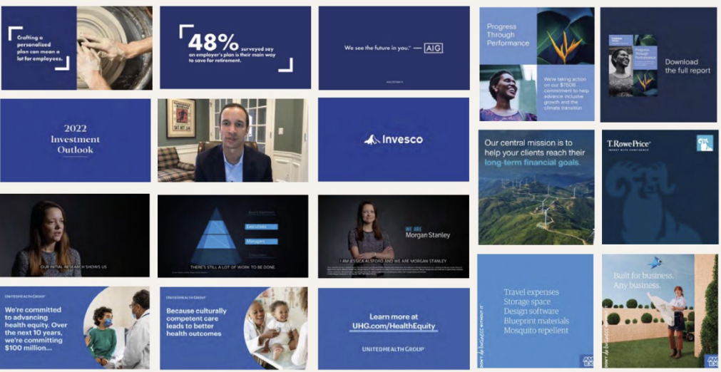 four different B2B FinServ companies that look the same