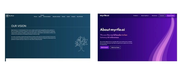 myrtle.ai website transformation - about page
